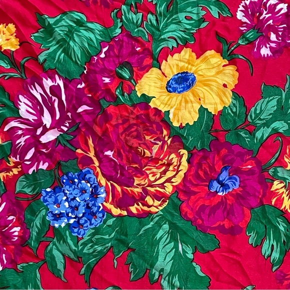 Vintage Liz Claiborne Multicolor Floral Silk Scarf - Picture 5 of 11